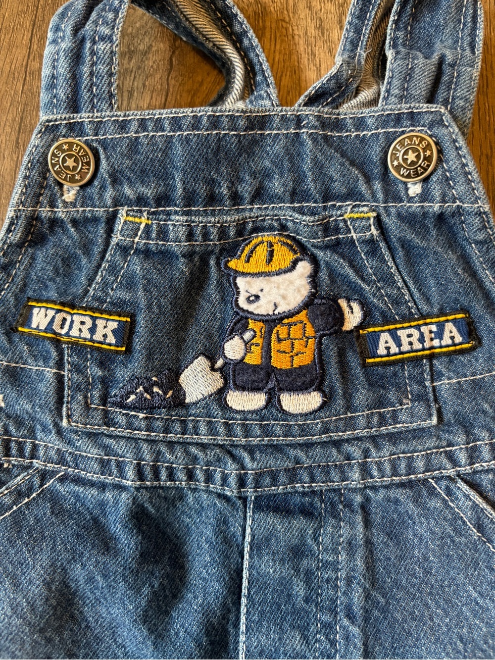 Vintage 2000s Y2K Baby Boy Shortalls Bibs Overalls Construction Trucks Bulldozer - Picture 2 of 6